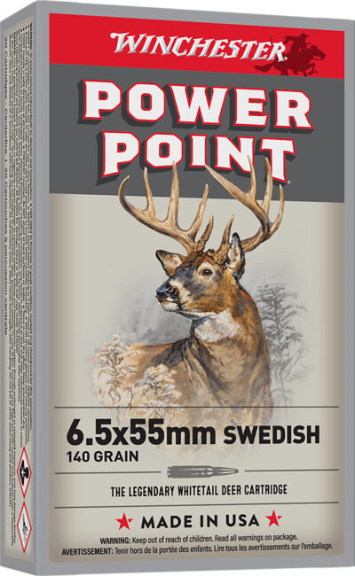 Winchester Ammo X6555 Power-Point  6.5x55Swedish 140gr 20 Per Box/10 Case