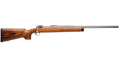 Savage Arms 19139 12 BVSS Full Size 308 Win 4+1 26" Stainless Heavy Fluted Barrel, Matte Stainless Steel Receiver Drilled & Tapped ,Satin Brown Fixed Laminate Stock, Right Hand