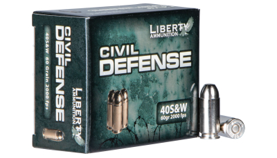 Liberty Ammunition LACD40012 Civil Defense  40S&W 60gr Lead Free Fragmenting Hollow Point 20 Per Box/50 Case