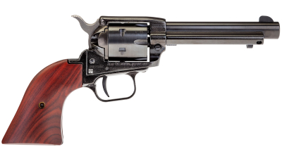 Heritage Mfg RR22B4 Rough Rider  22 LR 6 Shot, 4.75" Black Steel Barrel, Black Zinc Alloy Frame, Black Cylinder Cocobolo Grip, Hammer/Thumb Safety, Exposed Hammer
