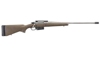 Ruger 47197 Hawkeye Long-Range Hunter Full Size 6.5 PRC 3+1 22"  Matte Stainless Steel Threaded Barrel, Picatinny Rail Stainless Steel Receiver, Black Speckled Brown Adj LOP Laminate Stock