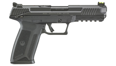 Ruger 16401 Ruger-5.7  5.7x28mm 4.94" Barrel 20+1, Black Polymer Frame With Picatinny Acc. Rail, Drilled & Tapped Lightening Cut Steel Slide, Ambidextrous Safety, Optics Ready