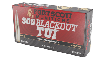 Fort Scott Munitions 300115SCV Tumble Upon Impact (TUI)  300Blackout 115gr Solid Copper Spun 20 Per Box/25 Case