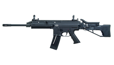 Mauser Rimfire 4150013 M-15  22 LR 22+1 16.50" Barrel w/Flash Hider, Steel Receiver, Black Metal Finish, Flip Up Front & Rear Sights, Side Folding Stock w/Adjustable Cheekrest, Manual Thumb Safety