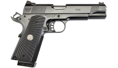 Wilson Combat CQBFS9 1911 CQB Full Size Frame 9mm Luger 10+1 5" Match Grade Barrel, Black Serrated Carbon Steel Slide, Black Armor-Tuff Carbon Steel Frame w/Beavertail, Black G10 Starburst Grip