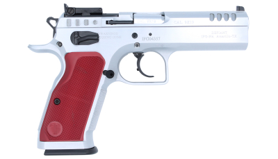 Tanfoglio IFG TFSTOCK29OR Stock II 9mm Luger 16+1 4.44" Stainless Polygonal Rifled Barrel, Ported Slide & Frame w/Red Polymer Grips Right Hand