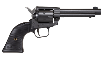 Heritage Mfg SRR22BS4PG Rough Rider  22 LR 6 Shot, 4.75" Black Satin Steel Barrel, Frame & Cylinder, Black Polymer Grip, Manual Thumb Safety, Exposed Hammer