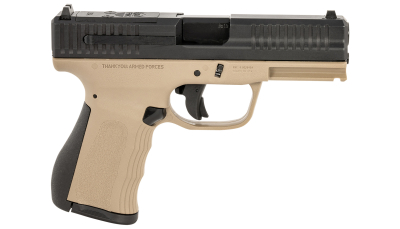 FMK FMKG49DE G3  9mm Luger 14+1 4" Stainless Steel Barrel, Black Optic Cut/Serrated Carbon Steel Slide Flat Dark Earth Polymer Frame w/Picatinny Rail, Black Backstrap Grip