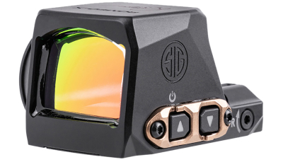 Sig Sauer Electro-Optics SORX1208 Romeo-X  Black Anodized/Rose Gold 1x24mm 2 MOA Red Dot/32 MOA Circle Reticle, Fits Sig P365 Features MAGNETAC