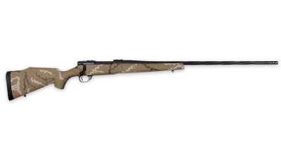 Weatherby VHH300NR6B Vanguard Outfitter Full Size 300 Win Mag 3+1 26" Black Cerakote #2 Fluted/Threaded Barrel & Drilled & Tapped Steel Receiver. Tan w/Brown & White Sponge Monte Carlo Synthetic Stock