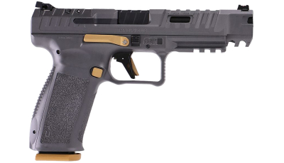 Canik HG6771TN SFx Rival 9mm Luger 10+1 5" Black Steel Barrel, Rival Gray Optic Cut/Serrated Steel Slide, Canik Grey Polymer Frame w/Picatinny Rail, Rival Grey Polymer Grip