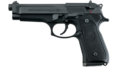 Beretta USA J92F300CA 92FS *CA Compliant Full Size Frame 9mm Luger 10+1 4.90" Black Steel Barrel, Black Bruniton Serrated Steel Slide, Black Bruniton Aluminum Frame w/Beavertail, Ambidextrous, US Made