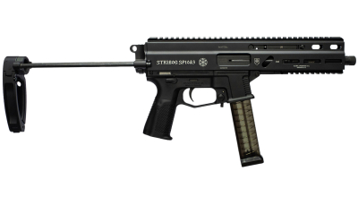 Grand Power 197892004855 SP10A3 Stribog 10mm Auto 20+1 8" Black Threaded Barrel, Black Aluminum Picatinny Rail Receiver, Black Polymer PDW Tailhook Brace, Black Polymer Grip, Thread Protector