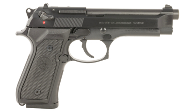 Beretta USA J92F300 92FS  Full Size Frame 9mm Luger 10+1 4.90" Black Steel Barrel, Black Bruniton Steel Serrated Slide, Black Bruniton Aluminum Frame, Ambidextrous