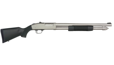 Mossberg 50793 590A1 Pro 12 Gauge 6+1 18.50" Silver Marinecote Barrel & Steel Receiver, Black Synthetic Stock