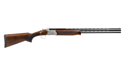 Girsan  Balikli Blue Label 12 Gauge Break Open 2.50" 2rd 28" Blue Polished Over/Under Vent Rib Barrel, Engraved Silver Aluminum Receiver, Fixed Turkish Walnut Stock, 5 Mobil Chokes