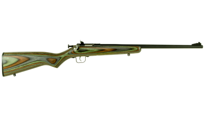Crickett KSA2252 Youth  22 LR 1rd 16.12" Blued Barrel & Receiver, Fixed Front/Adjustable Rear Peep Sights, Camo Laminate Stock w/11.5" LOP, Rebounding Firing Pin Safety