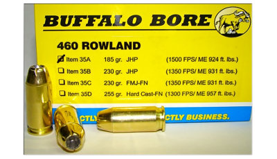 Buffalo Bore Ammunition 35A20 Personal Defense Strictly Business 460Rowland 185gr Jacket Hollow Point 20 Per Box/12 Case