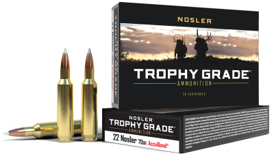 Nosler 60918 Trophy Grade  22Nosler 70gr Nosler AccuBond 20 Per Box/20 Case