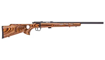 Savage Arms 28750 Mark II BTV Full Size 22 LR 5+1 21" Matte Black Heavy Button Rifled Barrel, Matte Black Drilled & Tapped Carbon Steel Receiver, Satin Brown Thumbhole Laminate Stock, Right Hand