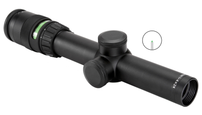 Trijicon 200057 AccuPoint  Black Hardcoat Anodized 1-4x 24mm 30mm Tube Illuminated Green Triangle Post Reticle