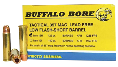 Buffalo Bore Ammunition 19H20 Buffalo-Barnes Strictly Business 357Mag 125gr Barnes VOR-TX XPB Lead Free 20 Per Box/12 Case