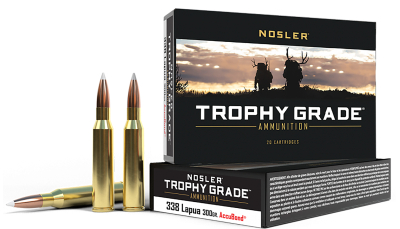 Nosler 49323 Trophy Grade  338LapuaMag 300gr Nosler AccuBond 20 Per Box/10 Case