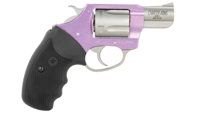 Charter Arms 53840 Undercover Lite Lavender Lady Small 38 Special 5rd 2" Stainless Steel Barrel & Cylinder, Lavender Aluminum Frame, Black Finger Grooved Rubber Grip, Exposed Hammer