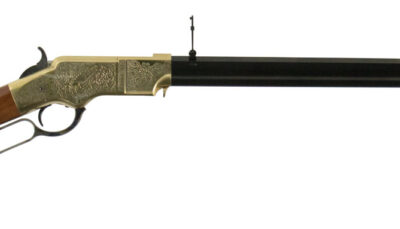 Taylors & Company 550296 1860 Brass Engraved 44-40 Win 13+1 24.25" Blued Octagon Barrel, Brass Engraved/ Brass Receiver, Walnut/ Synthetic Stock, Right Hand