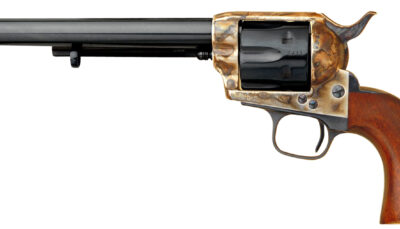 Cimarron CA514M00 Model P US Cavalry 45 Colt (LC) 6 Shot, 7.50" Blued Steel Barrel & Cylinder, Color Case Hardened Steel Frame, Walnut w/OWA Cartouche Stamp Grip, Exposed Hammer