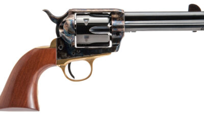 Cimarron PPP45 Pistolero  45 Colt (Long Colt) 6 Shot 4.75" Blued Steel Barrel, Blued Cylinder, Color Case Hardened Steel Frame, Walnut Grip, Exposed Hammer