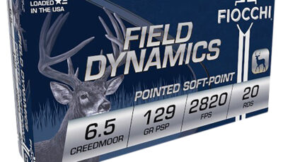 Fiocchi 65CMB Field Dynamics  6.5Creedmoor 129gr Pointed Soft Point 20 Per Box/10 Case