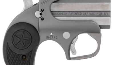 Bond Arms BARN Roughneck  38 Special/357 Mag 2 Shot 2.50" Rough Matte Stainless Steel Barrel & Frame, Black Rubber Grips