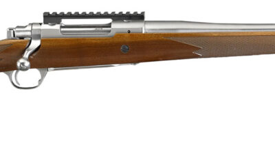 Ruger 57107 Hawkeye Hunter Full Size 308 Win 4+1 20"  Satin Stainless Steel Threaded Barrel, Picatinny Rail Steel Receiver, Fixed American Walnut w/Pistol Grip Stock