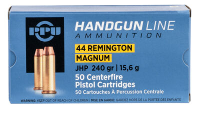 PPU PPH44MH Handgun  44RemMag 240gr Jacketed Hollow Point 50 Per Box/10 Case