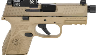 FN 66100797 509 Compact Tactical 9mm Luger 4.32" Threaded Barrel, 12+1/24+1, FDE Polymer Frame w/Mounting Rail, Optic Cut FDE Stainless Steel Slide, Includes Viper Red Dot