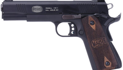 Mauser Rimfire 4110602 1911  22 LR 10+1 5" Black Steel Barrel, Black Serrated Slide, Black Aluminum Frame w/Beavertail, Walnut Grip, Ambidextrous