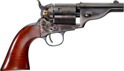 Taylors & Company 550958 Uberti Hickok Open-Top 38 Special 6 Shot 3.50" Blued Barrel, Blued Engraved Cylinder, Color Case Hardened Steel Frame, Walnut Army Grip, Hammer Bar Safety, Exposed Hammer