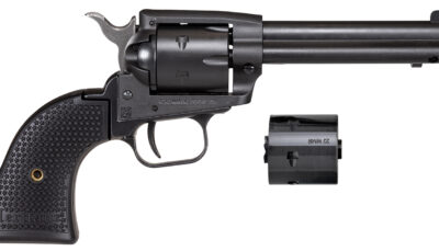 Heritage Mfg SRR22MBS4PG Rough Rider  22 LR/22 WMR 6 Shot, 4.75" Black Satin Steel Barrel, Frame & Cylinder, Black Polymer Grip, Exposed Hammer