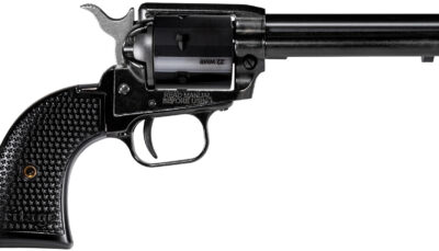 Heritage Mfg RR22MB4PG Rough Rider 22 LR/22 WMR 6 Shot, 4.75" Black Steel Barrel, Black Cerakote Zinc Alloy Frame, Black Cerakote Cylinder, Black Polymer Grip, Hammer/Thumb Safety, Exposed Hammer