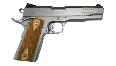 Rock Island 56865 Rock Standard FS Full Size 10mm Auto 8+1 5" Stainless Steel Barrel & Serrated Slide, Matte Stainless Steel Frame w/Beavertail, Wood Double Checkered Grip