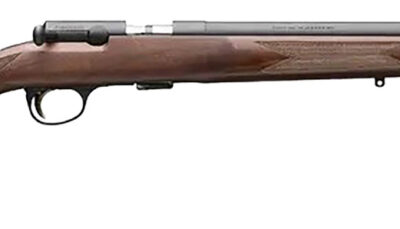 Browning 025253204 T-Bolt Target SR 22 WMR 10+1 20" Matte Blued Heavy Bull Threaded Barrel, Drilled & Tapped Matte Blued Steel Receiver, Grade I Black Walnut Target Style Fixed w/Raised Comb Stock