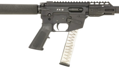 FREEDOM ORDNANCE FX9P4T FX-9  9mm Luger 32+1 4", Black, M-LOK Handguard, Padded Buffer Tube, A2 Grip, 3" Faux Suppressor, Includes Sling