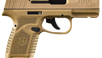 FN 66101409 Reflex  Micro-Compact Frame 9mm Luger 15+1/11+1, 3.30" Black Target Crown Steel Barrel, Flat Dark Earth PVD Serrated Steel Slide & Polymer Frame w/Picatinny Rail, Ambidextrous