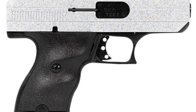 Hi-Point 916WHSP C9  9mm Luger 8+1 3.50" Black Steel Barrel, Hydro-Dipped White Sparkle Serrated Slide, Black Polymer Frame, Black Polymer Grips