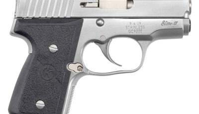 Kahr Arms M9098A MK Elite 9mm Luger Caliber with 3" Barrel, 6+1 or 7+1 Capacity, Overall Polished Stainless Steel, Serrated Slide & Textured Wraparound Black Nylon Grip