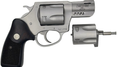 Charter Arms 73920 Double Dog Large 9mm Luger/357 Mag/38 Special 5 Shot 2.20" Overall Stainless Steel Ported Barrel, Cylinder & Frame, Walnut Grip, Exposed Hammer