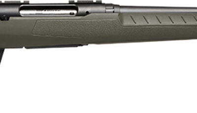 Savage Arms 32106 Axis 2 Compact 243 Rem 4+1 20" Matte Black Heavy Sporter Barrel, Matte Black Drilled & Tapped Carbon Steel Receiver, Fixed OD Green Synthetic Stock, Right Hand
