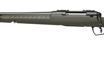 Savage Arms 32130 Axis 2 Compact 7mm-08 Rem 4+1 20" Matte Black Heavy Sporter Barrel, Matte Black Drilled & Tapped Carbon Steel Receiver, Fixed OD Green Synthetic Stock, Left Hand