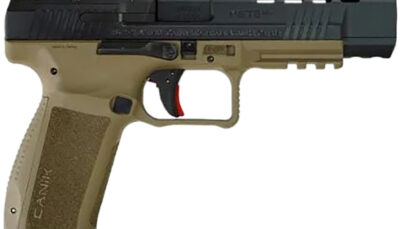 Canik HG6651N Mete SFx  9mm Luger 10+1 5.20" Black Nitride Match Grade Barrel, Black Optic Ready/Serrated Steel Slide, Flat Dark Earth Polymer Frame w/Picatinny Rail, Aggressive Texture Grip